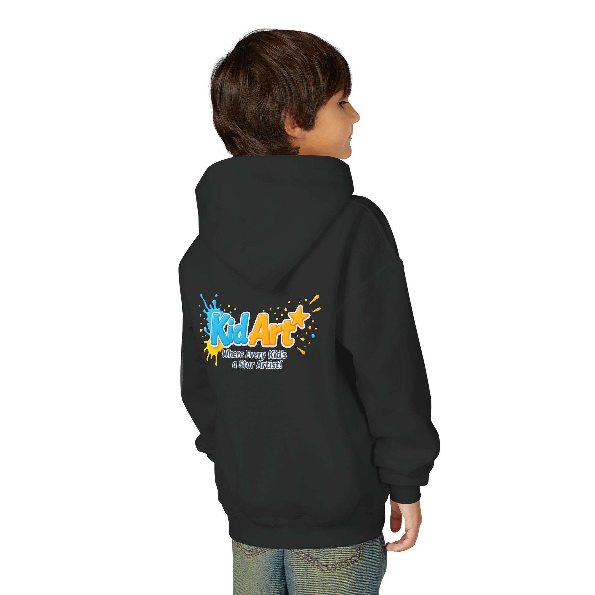 KidArt Official "Star Artist" Youth Hoodie | Colorful Paint Splatter Pullover