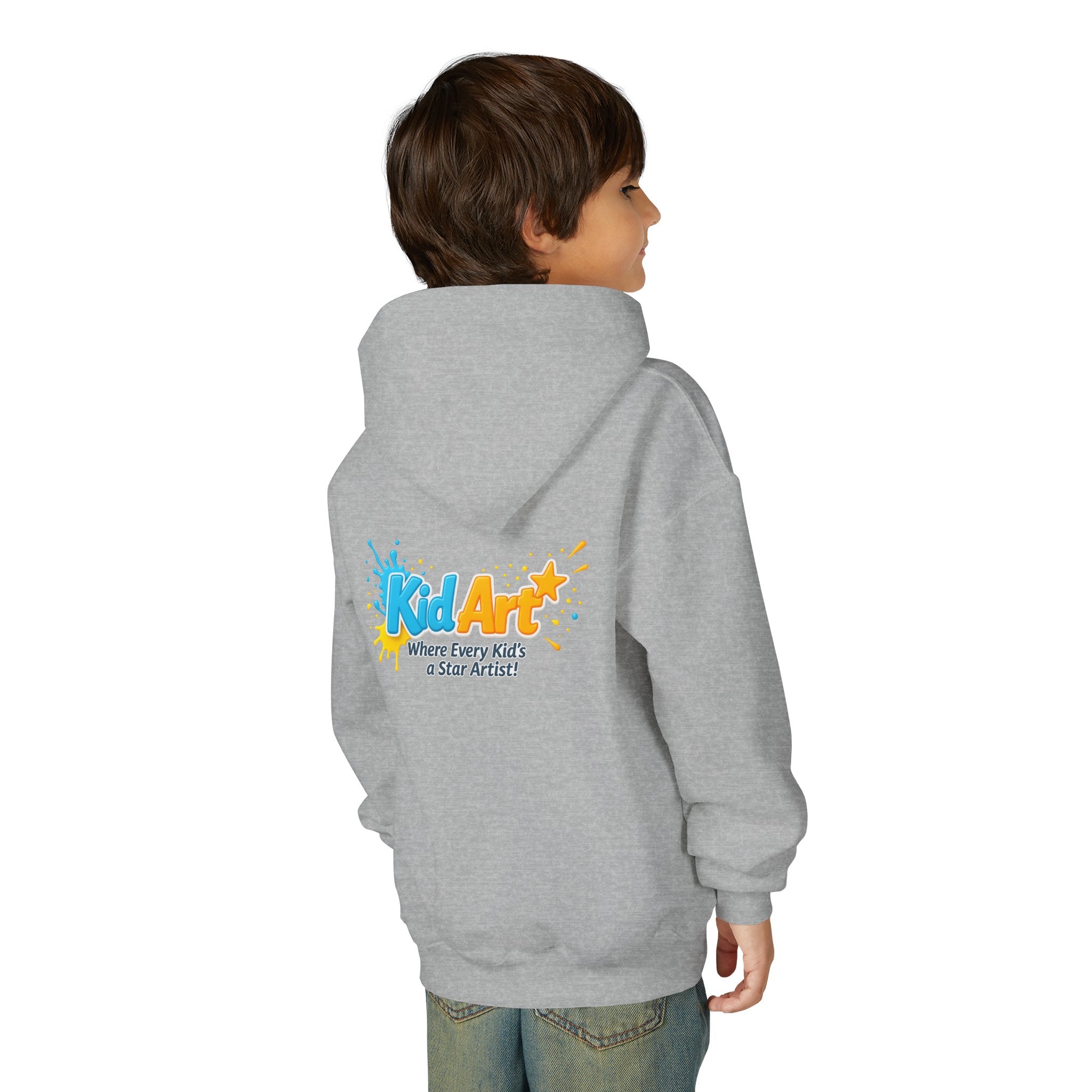 KidArt Official "Star Artist" Youth Hoodie | Colorful Paint Splatter Pullover